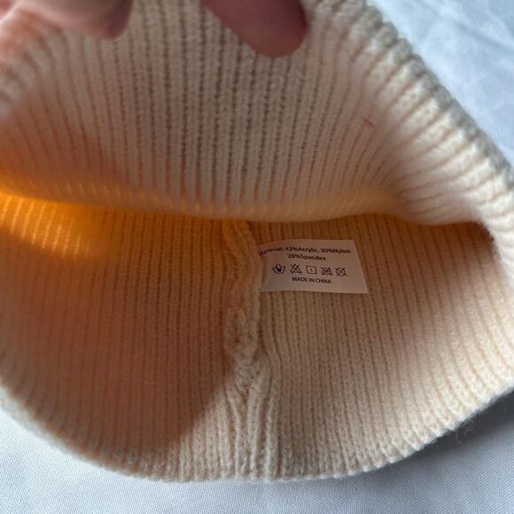 Revolve Aspen Co. Cream and Red Beanie - Picture 4 of 7